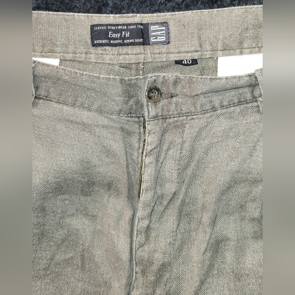 Gap Mens 100% Linen Shorts 40 x 8.5 Olive - Picture 2 of 6